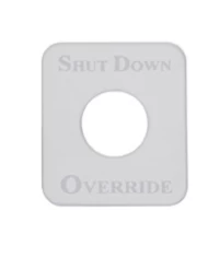 (CARD) STAINLESS STEEL KENWORTH SWITCH PLATE - SHUTDOWN OVERRIDE (CARD) STAINLESS STEEL KENWORTH SWITCH PLATE - SHUTDOWN OVERRIDE