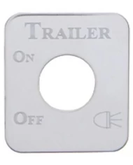 (CARD) STAINLESS STEEL KENWORTH SWITCH PLATE - TRAILER LIGHT (CARD) STAINLESS STEEL KENWORTH SWITCH PLATE - TRAILER LIGHT