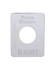 (CARD) STAINLESS STEEL KENWORTH SWITCH PLATE - WINDOW (POWER RIGHT) (CARD) STAINLESS STEEL KENWORTH SWITCH PLATE - WINDOW (POWER RIGHT)