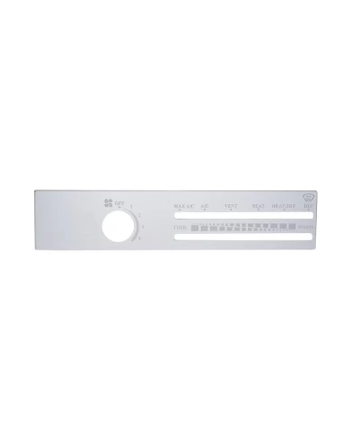 (CARD) STAINLESS STEEL FREIGHTLINER A/C CONTROL PLATE - NO RECIRCULATE OPENING (CARD) STAINLESS STEEL FREIGHTLINER A/C CONTROL PLATE - NO RECIRCULATE OPENING