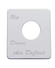 (CARD) STAINLESS STEEL PETERBILT SWITCH PLATE - AIR DEFLECTOR (CARD) STAINLESS STEEL PETERBILT SWITCH PLATE - AIR DEFLECTOR
