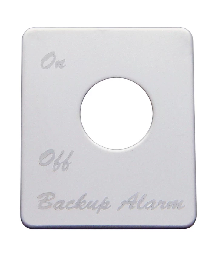 (CARD) STAINLESS STEEL PETERBILT SWITCH PLATE - BACKUP ALARM (CARD) STAINLESS STEEL PETERBILT SWITCH PLATE - BACKUP ALARM