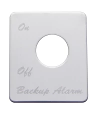 (CARD) STAINLESS STEEL PETERBILT SWITCH PLATE - BACKUP ALARM (CARD) STAINLESS STEEL PETERBILT SWITCH PLATE - BACKUP ALARM