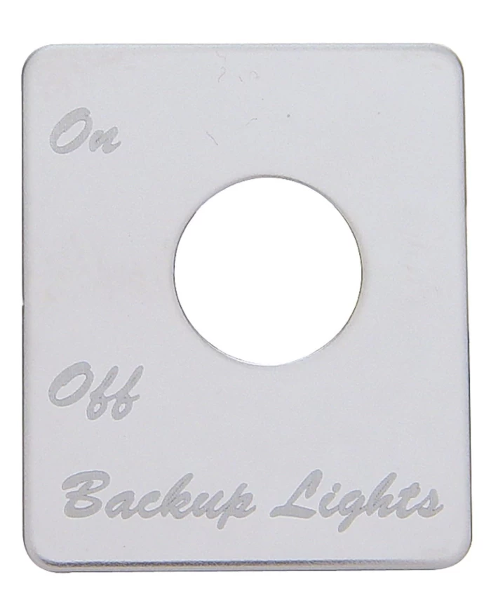 (CARD) STAINLESS STEEL PETERBILT SWITCH PLATE - BACKUP LIGHT (CARD) STAINLESS STEEL PETERBILT SWITCH PLATE - BACKUP LIGHT