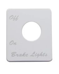 (CARD) STAINLESS STEEL PETERBILT SWITCH PLATE - BRAKE LIGHT (CARD) STAINLESS STEEL PETERBILT SWITCH PLATE - BRAKE LIGHT