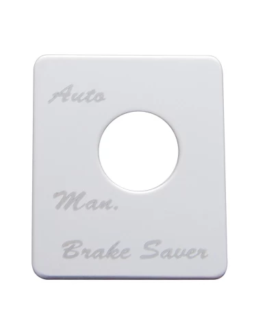 (CARD) STAINLESS STEEL PETERBILT SWITCH PLATE - BRAKE SAVER (CARD) STAINLESS STEEL PETERBILT SWITCH PLATE - BRAKE SAVER