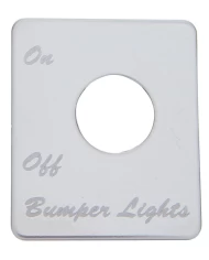 (CARD) STAINLESS STEEL PETERBILT SWITCH PLATE - BUMPER LIGHT (CARD) STAINLESS STEEL PETERBILT SWITCH PLATE - BUMPER LIGHT