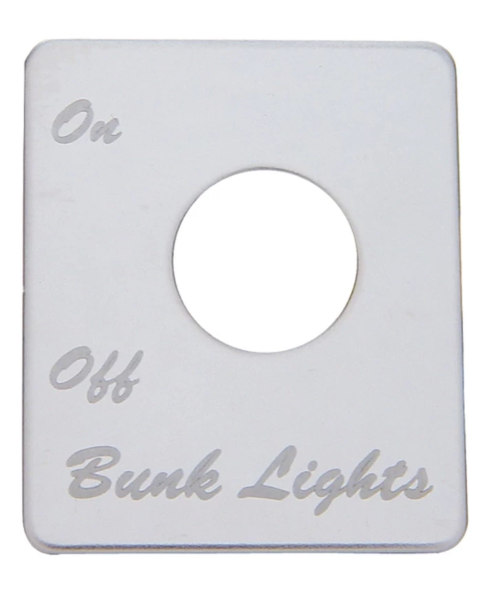 (CARD) STAINLESS STEEL PETERBILT SWITCH PLATE - BUNK LIGHT (CARD) STAINLESS STEEL PETERBILT SWITCH PLATE - BUNK LIGHT
