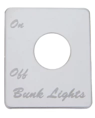 (CARD) STAINLESS STEEL PETERBILT SWITCH PLATE - BUNK LIGHT (CARD) STAINLESS STEEL PETERBILT SWITCH PLATE - BUNK LIGHT