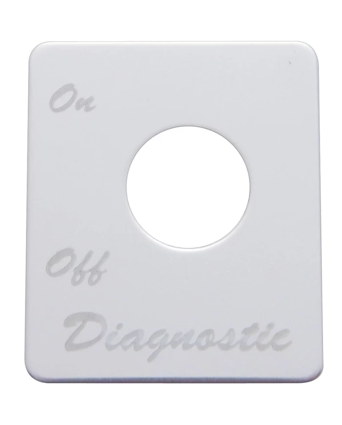 (CARD) STAINLESS STEEL PETERBILT SWITCH PLATE - DIAGNOSTIC (CARD) STAINLESS STEEL PETERBILT SWITCH PLATE - DIAGNOSTIC