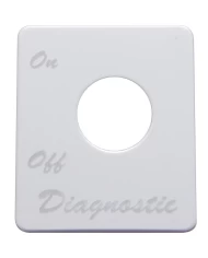 (CARD) STAINLESS STEEL PETERBILT SWITCH PLATE - DIAGNOSTIC (CARD) STAINLESS STEEL PETERBILT SWITCH PLATE - DIAGNOSTIC