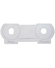 (CARD) STAINLESS STEEL PETERBILT SWITCH PLATE - DIMMER & WIPER (CARD) STAINLESS STEEL PETERBILT SWITCH PLATE - DIMMER & WIPER