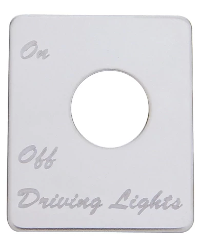 (CARD) STAINLESS STEEL PETERBILT SWITCH PLATE - DRIVING LIGHTS (CARD) STAINLESS STEEL PETERBILT SWITCH PLATE - DRIVING LIGHTS