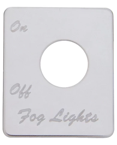 (CARD) STAINLESS STEEL PETERBILT SWITCH PLATE - FOG LIGHT (CARD) STAINLESS STEEL PETERBILT SWITCH PLATE - FOG LIGHT