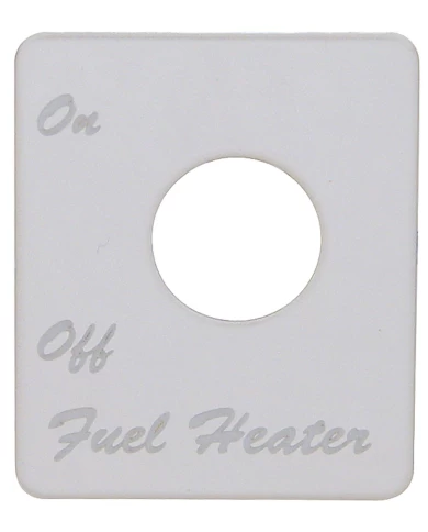 (CARD) STAINLESS STEEL PETERBILT SWITCH PLATE - FUEL HEATER (CARD) STAINLESS STEEL PETERBILT SWITCH PLATE - FUEL HEATER