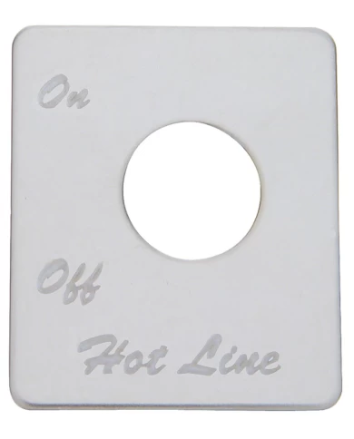(CARD) STAINLESS STEEL PETERBILT SWITCH PLATE - FUEL HOT LINE (CARD) STAINLESS STEEL PETERBILT SWITCH PLATE - FUEL HOT LINE