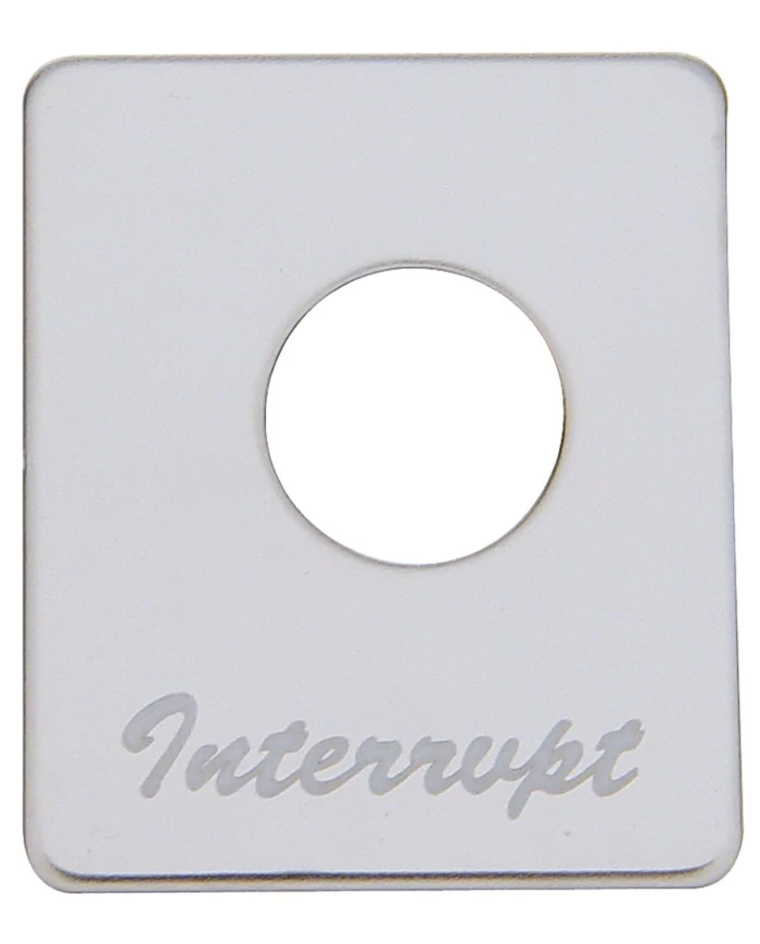 (CARD) STAINLESS STEEL PETERBILT SWITCH PLATE - INTERRUPT (CARD) STAINLESS STEEL PETERBILT SWITCH PLATE - INTERRUPT
