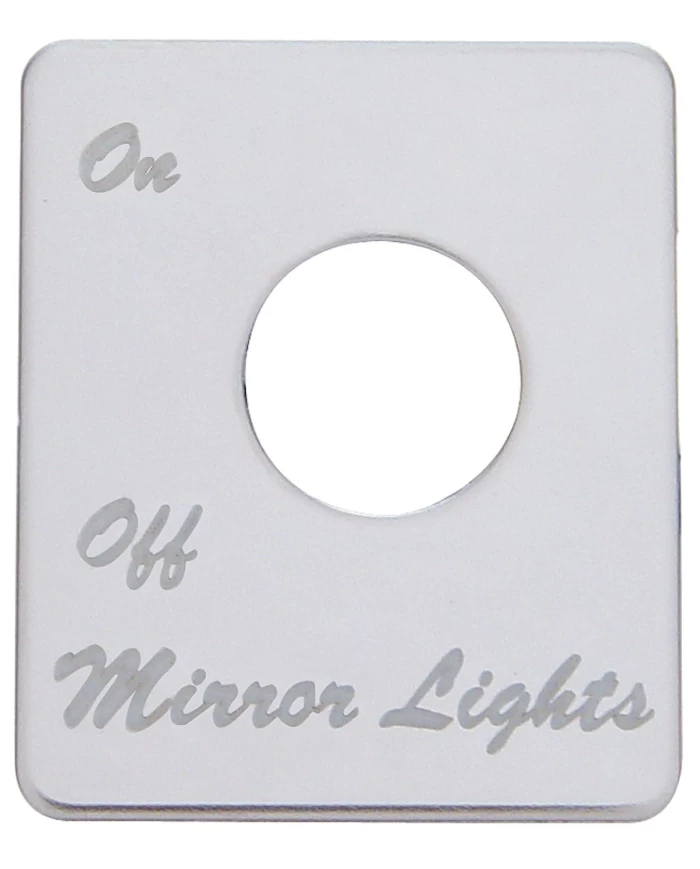 (CARD) STAINLESS STEEL PETERBILT SWITCH PLATE - MIRROR LIGHT