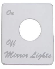 (CARD) STAINLESS STEEL PETERBILT SWITCH PLATE - MIRROR LIGHT