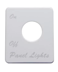 (CARD) STAINLESS STEEL PETERBILT SWITCH PLATE - PANEL LIGHTS