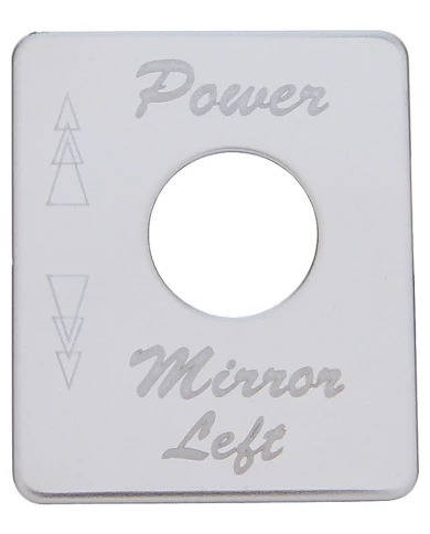 (CARD) STAINLESS STEEL PETERBILT SWITCH PLATE - POWER MIRROR (LIGHT) (CARD) STAINLESS STEEL PETERBILT SWITCH PLATE - POWER MIRROR (LIGHT)