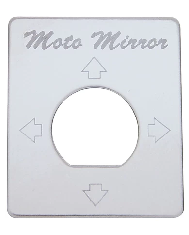 (CARD) STAINLESS STEEL PETERBILT SWITCH PLATE - POWER MOTOR MIRROR (CARD) STAINLESS STEEL PETERBILT SWITCH PLATE - POWER MOTOR MIRROR