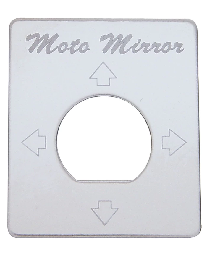 (CARD) STAINLESS STEEL PETERBILT SWITCH PLATE - POWER MOTOR MIRROR