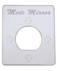 (CARD) STAINLESS STEEL PETERBILT SWITCH PLATE - POWER MOTOR MIRROR (CARD) STAINLESS STEEL PETERBILT SWITCH PLATE - POWER MOTOR MIRROR
