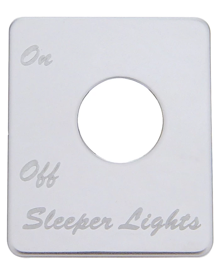 (CARD) STAINLESS STEEL PETERBILT SWITCH PLATE - SLEEPER LIGHT