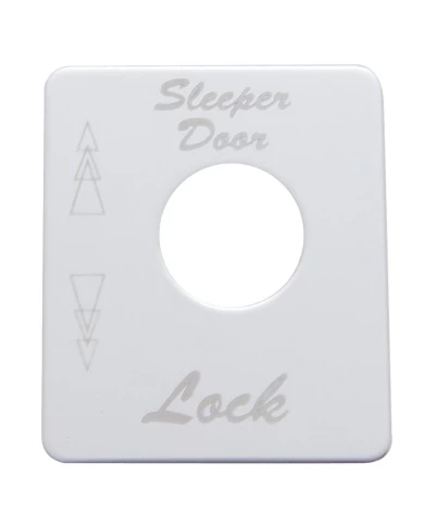 (CARD) STAINLESS STEEL PETERBILT SWITCH PLATE - SLEEPER LOCK (CARD) STAINLESS STEEL PETERBILT SWITCH PLATE - SLEEPER LOCK