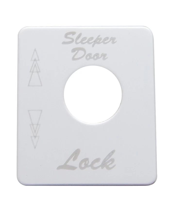 (CARD) STAINLESS STEEL PETERBILT SWITCH PLATE - SLEEPER LOCK