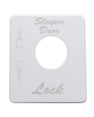 (CARD) STAINLESS STEEL PETERBILT SWITCH PLATE - SLEEPER LOCK