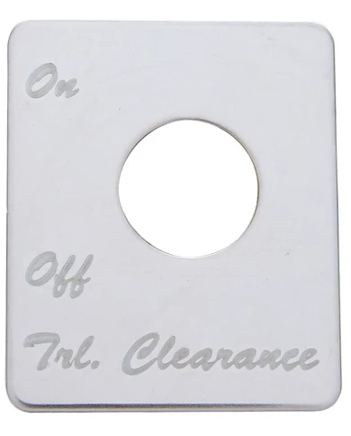 (CARD) STAINLESS STEEL PETERBILT SWITCH PLATE - TRAILER CLEARANCE (CARD) STAINLESS STEEL PETERBILT SWITCH PLATE - TRAILER CLEARANCE