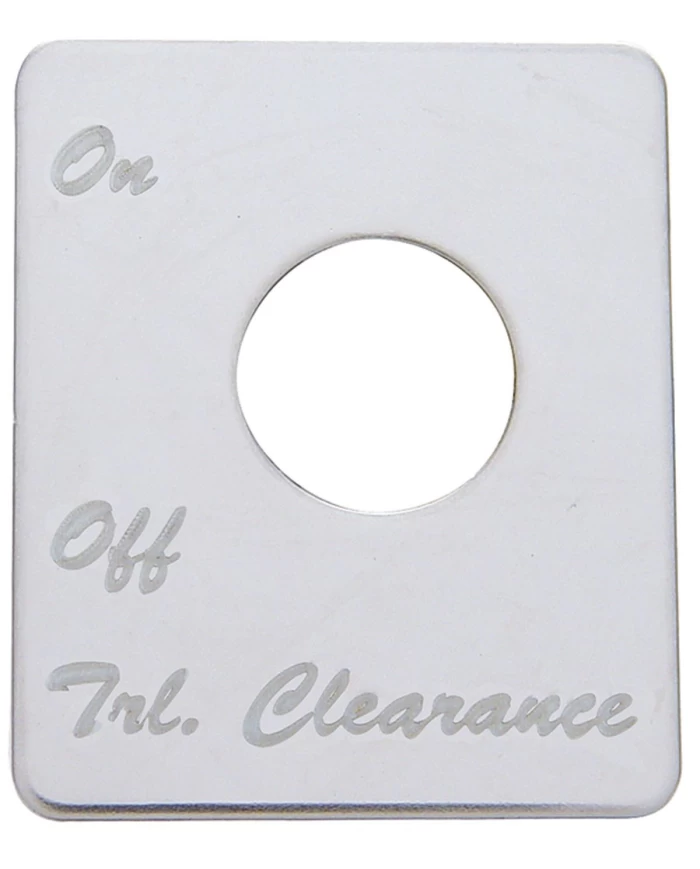 (CARD) STAINLESS STEEL PETERBILT SWITCH PLATE - TRAILER CLEARANCE (CARD) STAINLESS STEEL PETERBILT SWITCH PLATE - TRAILER CLEARANCE