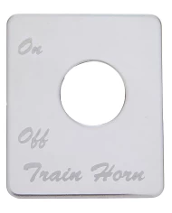 (CARD) STAINLESS STEEL PETERBILT SWITCH PLATE - TRAIN HORN (CARD) STAINLESS STEEL PETERBILT SWITCH PLATE - TRAIN HORN