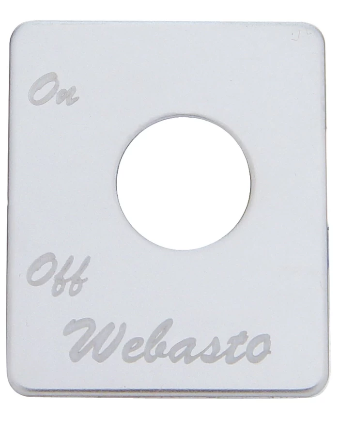 (CARD) STAINLESS STEEL PETERBILT SWITCH PLATE - WEBASTO ENGINE HEATER (CARD) STAINLESS STEEL PETERBILT SWITCH PLATE - WEBASTO ENGINE HEATER