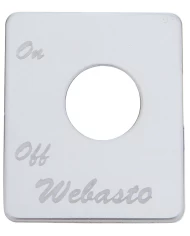 (CARD) STAINLESS STEEL PETERBILT SWITCH PLATE - WEBASTO ENGINE HEATER (CARD) STAINLESS STEEL PETERBILT SWITCH PLATE - WEBASTO ENGINE HEATER