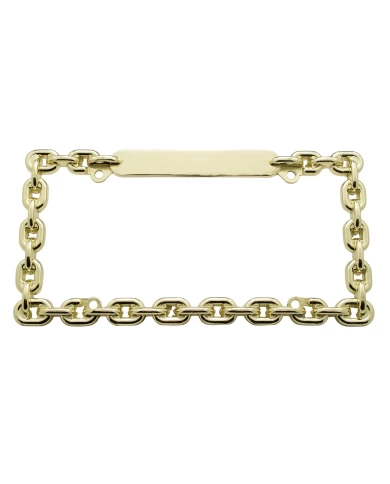 (CARD) BRASS GOLD CHAIN LICENSE FRAME (CARD) BRASS GOLD CHAIN LICENSE FRAME