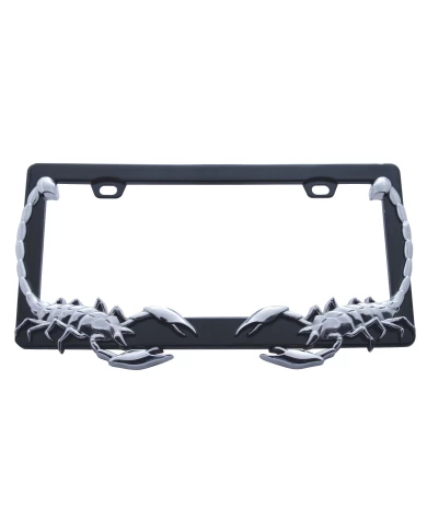 (CARD) CHROME SCORPION LICENSE PLATE FRAME (CARD) CHROME SCORPION LICENSE PLATE FRAME