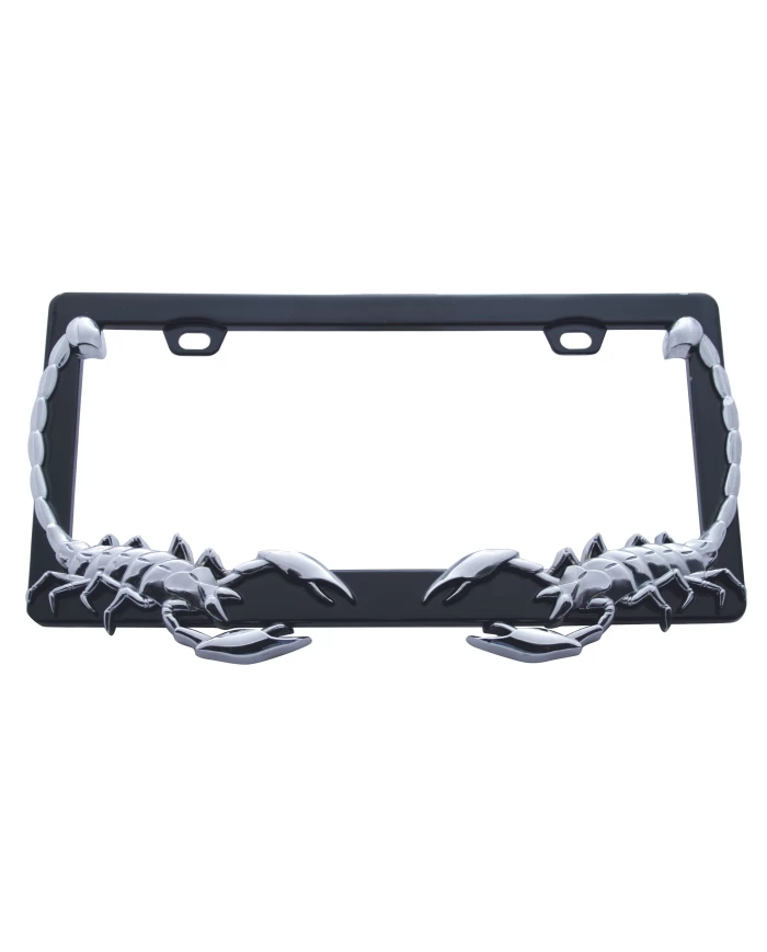 (CARD) CHROME SCORPION LICENSE PLATE FRAME