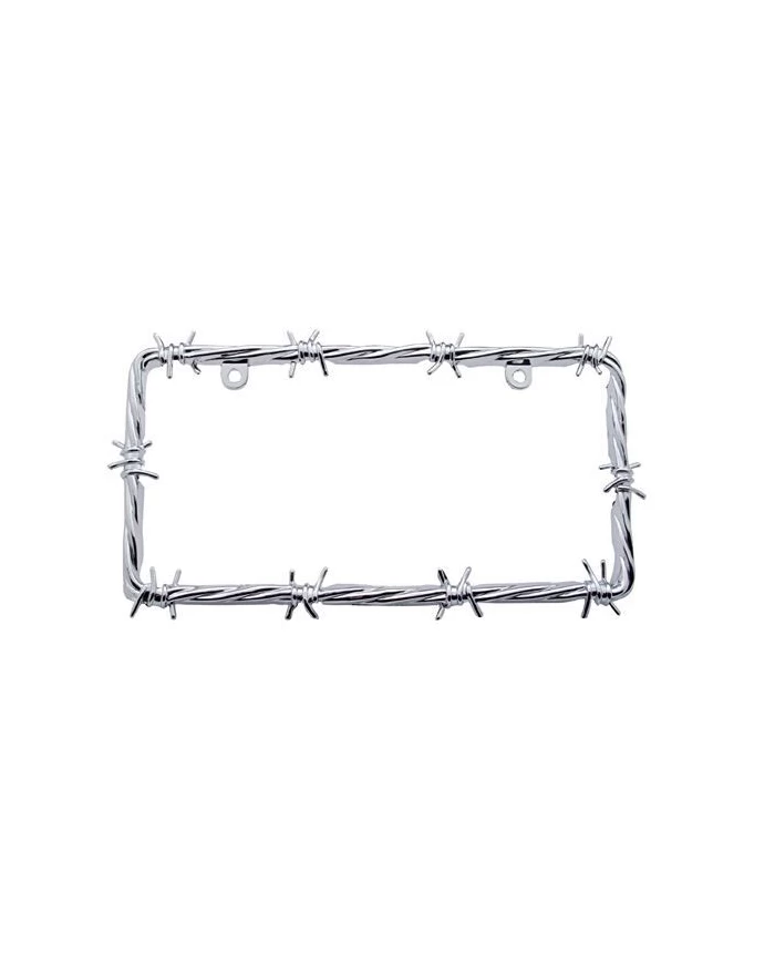 (CARD) CHROME BARBWIRE LICENSE FRAME (CARD) CHROME BARBWIRE LICENSE FRAME