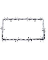 (CARD) CHROME BARBWIRE LICENSE FRAME (CARD) CHROME BARBWIRE LICENSE FRAME
