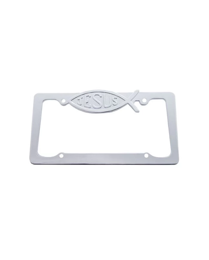 (CARD) CHROME JESUS LICENSE FRAME