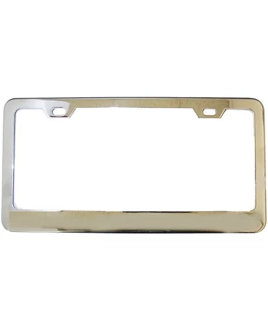 (CARD) CHROME PLAIN 1 1/16" WIDE BOTTOM LICENSE FRAME - 2 HOLES (CARD) CHROME PLAIN 1 1/16" WIDE BOTTOM LICENSE FRAME - 2 HOLES