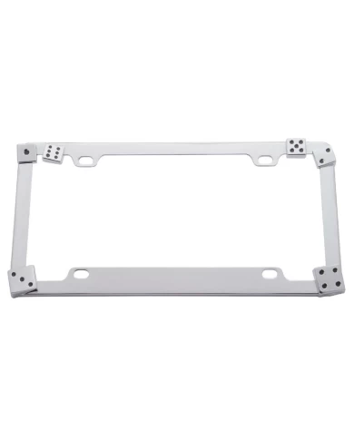 (CARD) CHROME DESIGNER LICENSE FRAME - DICE (CARD) CHROME DESIGNER LICENSE FRAME - DICE