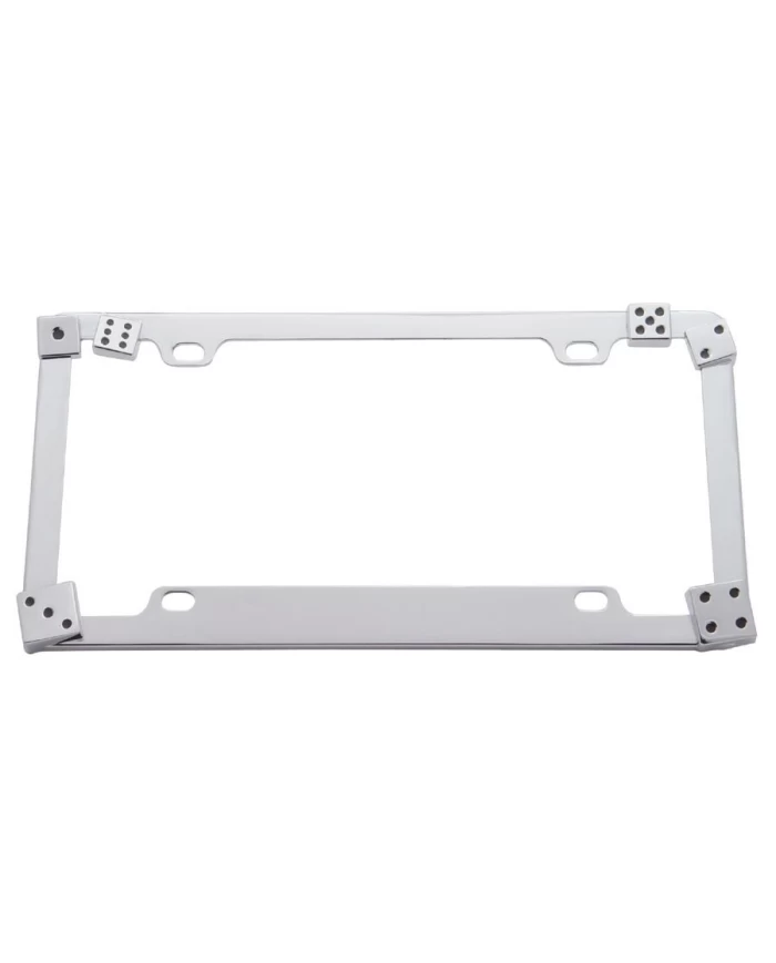 (CARD) CHROME DESIGNER LICENSE FRAME - DICE