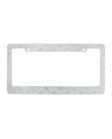 (CARD) CHROME DIAMOND PLATE LICENSE FRAME (CARD) CHROME DIAMOND PLATE LICENSE FRAME