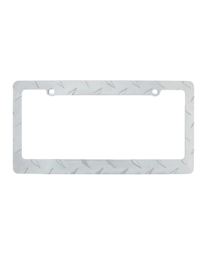 (CARD) CHROME DIAMOND PLATE LICENSE FRAME