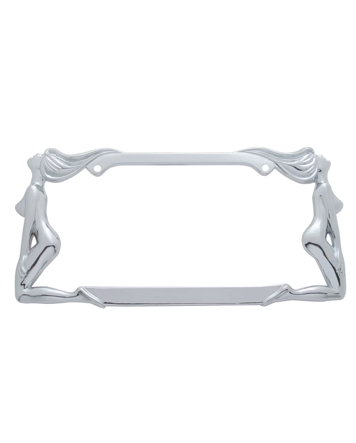 (CARD) CHROME DESIGNER LICENSE FRAME - TWIN NUDE