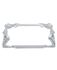 (CARD) CHROME DESIGNER LICENSE FRAME - TWIN NUDE (CARD) CHROME DESIGNER LICENSE FRAME - TWIN NUDE